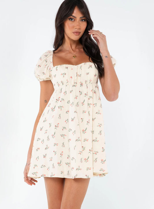 Let's Dance Mini Dress White / Floral