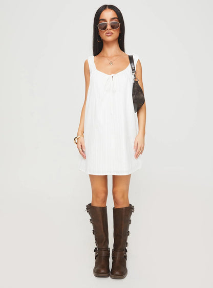 Papaya Mini Dress White