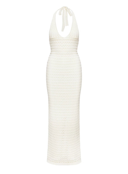 Lolanie Halter Maxi Dress White